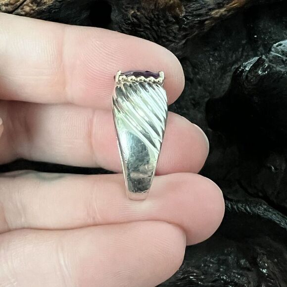 Vintage Clyde Duneier 1.87 ct Oval Amethyst Ring Size 6.5 CID 14K 925 - Picture 14 of 15